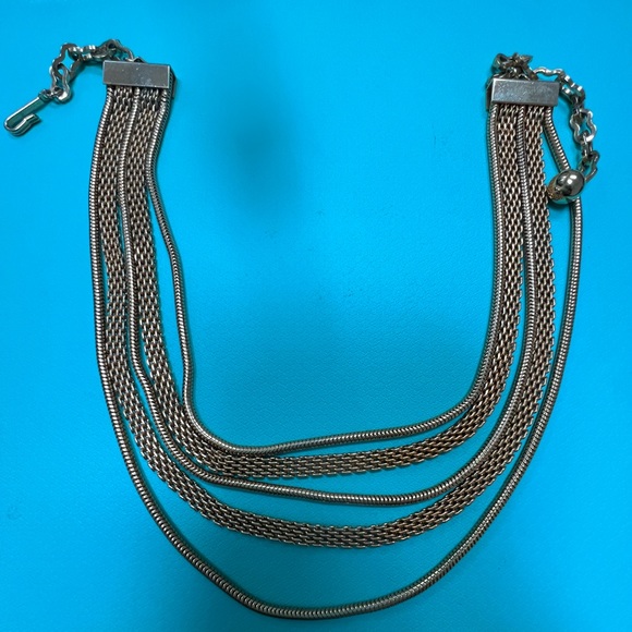 Gold color multiple chains necklace - Picture 2 of 3